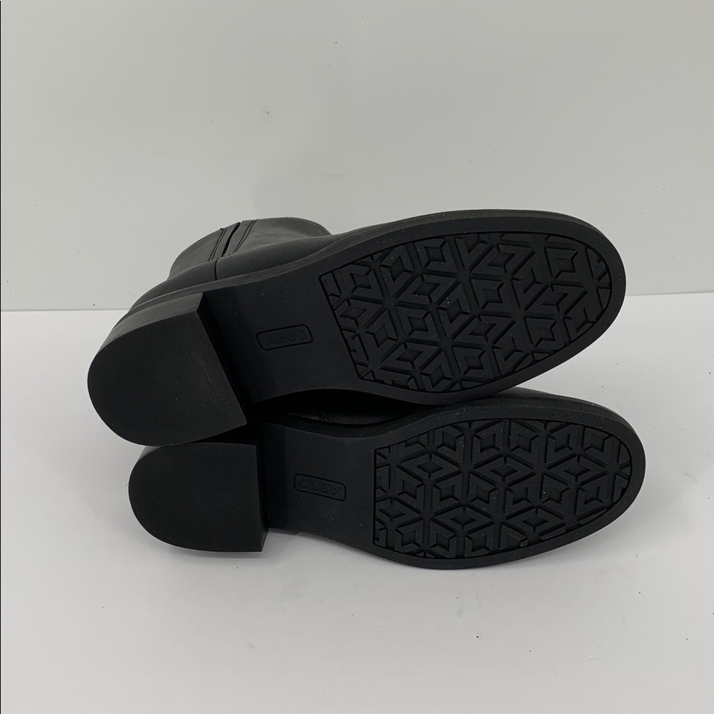 ABEO Traverse Ankle boots black leather chunky zipper comfort footbed new 7.5 - Picture 6 of 7